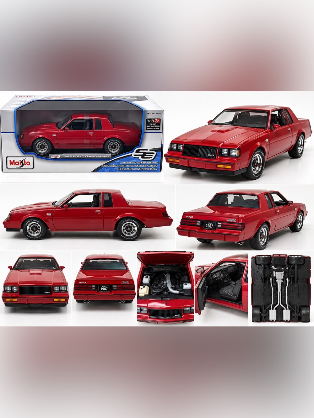 Buick 1987 Grand National Red Die-Cast Toy Car - Kids Vehicles